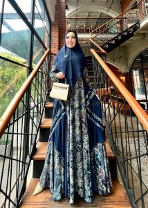 Glamz alzan gamis set jilbab terbaru pesta mewah elegan modern kekinian baju muslim wanita syari