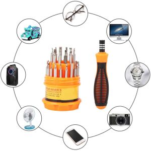 Suzaku COD 31-in-1 Precision Screwdriver Set with Slotted Phillips & More Bits Non-Slip Tool Kit