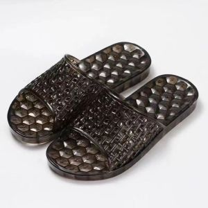 Free Shipping 2026 New Fashion Crystal Transparent Odor-Resistant Summer Outdoor Bathroom Shower Sandals For Women Flat-Soled Non-Slip And Thick-Soled
