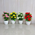 Tanaman Hias Pot Bunga Mawar Artificial Ornamen Bahan Plastik Mini Palsu Dekorasi Ruangan PBP62. 