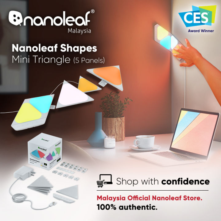 Nanoleaf Shapes Mini Triangles Starter Kit (5 Mini Triangle) | Lazada