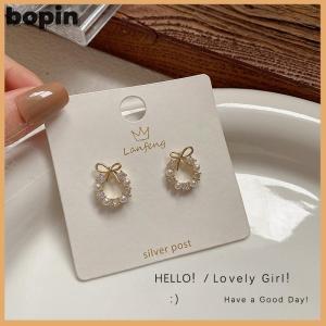 Bopin Elegant Trendy Wreath Bow Stud Earrings For Women Imitation Jewelry Gift