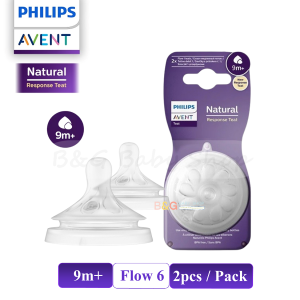 Philips Avent Natural Response Baby Bottle Teat Nipple Flow 1 To 6 Size 0m 1m+ 3m+ 6m+ 9m+ 2pcs/pack