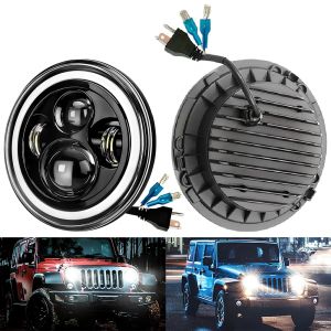 1/2pcs Car LED Headlight 45W Ultra Bright 7000K Fog Work Angel Eye Spot Lamps DRL Daytime Running Lights 12V-36V Auto Headlamp for Car