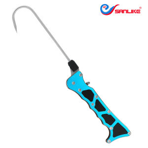 SANLIKE Foldable Outdoor Fish Grip Portable Telescopic Sea Fishing Gaff Stainless Steel Lip Spear Hook Gripper Tackle Accessory Tools