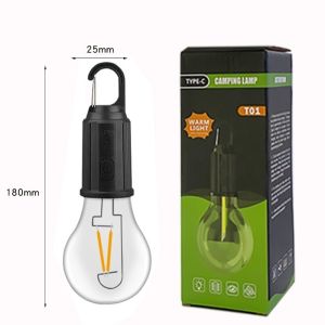 Outdoor Camping Light Hanging Tent Bulb Portable Solar/USB Rechargeable Night Emergency Lamp for Outdoor for Adventure