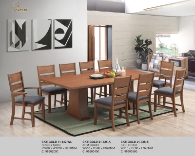 1 + 10 SOLID WOOD DINING SET / DINING TABLE / DINING CHAIRSSET MEJA KERUSI MAKAN / TEA DINING SET / DINING ROOM SET 11-842-WL