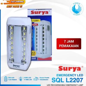 Lampu Emergency Portable SURYA SQL L2207 22 SMD LED Rechargeable Baterai Senter