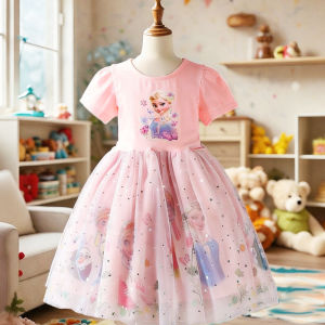 Girls Dress New Frozen Dress Princess Skirt Children Cotton Sequins Dress Kids Girl Fashion Clothing