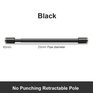 Curtain Rod Adjustable Stainless Steel Rod Single Langsir Rod for Shower Clothes Cloth Rail Drying Rack No Drilling