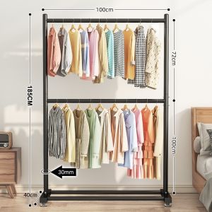Double Layer 60/100/120/150cm Metal Clothes Hanger Drying Rack Double Stainless Hanger Sampayan For Cloths Rack Hanger Drying Rack