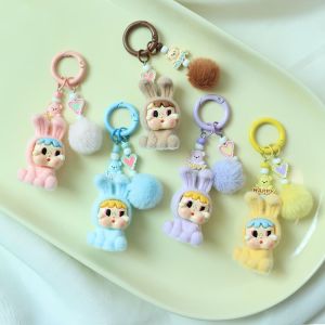 JIYAN2866 Diy Resin Popmart Crybaby Keychai Creative Cartoon Colorful Keychain Sweet Backpack Pendant Key Accessories