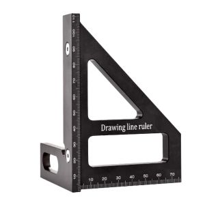 MUKANG 45/90 Degree Woodworking Square Protractor High Precision 3D Multi Angle Woodworking Ruler Utility Tool Aluminum Alloy Miter Triangle Ruler Engineer
