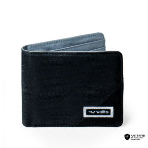 Keio Black Charcoal - Dompet Kanvas Anti Air Wallts