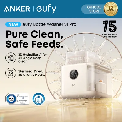 Anker eufy Bottle Washer S1 Pro with Filter 3D HydroBlast Sterilizer Dryer and Smart Wash T6010