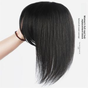 12*12-20/25/30cm 100% tóc người miếng tóc thay thế che phủ tóc trắng thoáng khí và nhẹ tăng độ dày tóc cho phụ nữ