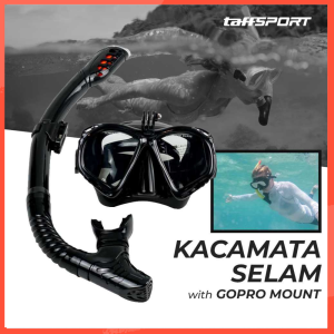 COD TaffSPORT Kacamata Selam Scuba Diving Snorkeling with GoPro Mount - AS304 / Masker nyelam renang Anti Kabut Laut Scuba Diving Pria Dewasa anti masuk air tembak ikan asli original terbaik / Alat selam Kaca mata Snorkeling low volume mask full face set