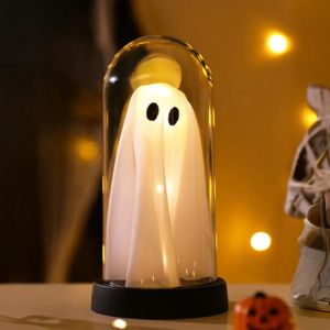 YOUSHI TOP Hoạt động bằng pin Trang trí ma quái Halloween Dễ thương Mái che PVC Bóng ma phát sáng Trang trí bàn Sáng sủa Đèn tâm trạng hình bóng ma Trang trí nội thất