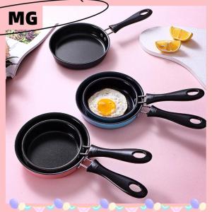 【Magical House】[ New Hot Fashion] Mini Frying Pan Stainless Steel Prevent Stick Induction Pot Round Breakfast Small Fry Egg Pan With Long Handle Kitchen Gadgets