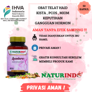 AZZAHRA Obat Telat Datang Bulan Pelancar Haid Kista Pcos Keputihan Naturindo 50 Kapsul