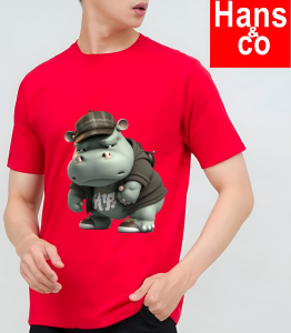 Kaos Pria 3 Dimensi Motif Animasi Hippo Kudanil Tshirt Oblong Katun 24s H0118 By Hans & co