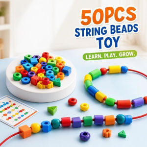 Lacing Beads Threading Toy Montessori Fine Motor Color Sorting Counting Preschool Kids Gift