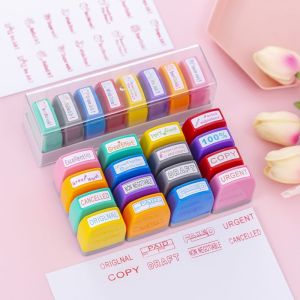 IDEERT 8pcs/set Commentary Teacher Encouraging Stamp Time Saving Homework Correction Positive Reviews Grading Stamp Efficient Self Inking Encouraging Comments Stamp Teacher Supplies