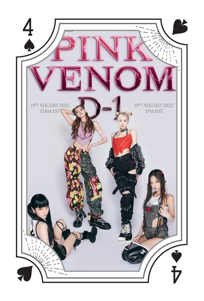 Blackpink Pink Venom Playing Cards Blackpink Poker Lisa Jennie Rose Jisoo  Photo Cards 54 Per Set