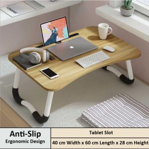 GetGadget⚙ Foldable Table with Anti-Slip for Study Bed Mini Table Laptop Table Notebook Table Ready Stock Meja Belajar Computer Study Table