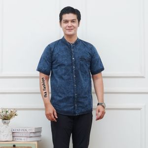Fka Fashion Kemko Jeans Baju Koko pria Dewasa Lengan Pendek