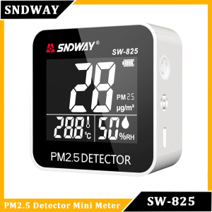 【จัดส่งจากกรุงเทพฯ】SNDWAY SW-825 ดิจิตอล PM2.5 เครื่องตรวจจับ 0-500ug / m³มินิแบบพกพา PM 2 5 เลเซอร์เซนเซอร์ตรวจสอบคุณภาพอากาศเครื่องวัดอุณหภูมิความชื้น
