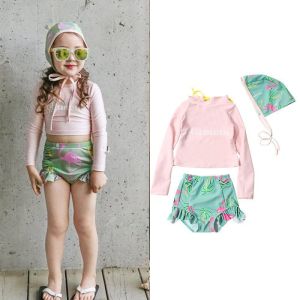 🇲🇾READY STOCK KL (Yr1-8) Quick Dry Kid Swimwear Swimming Girl Two Piece Cute Swimsuit Baju Renang Budak Perempuan小孩宝宝泳装