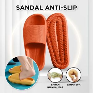BW-S56 Sandal Slip-On Karet Jelly Sendal Selop Rumah/Kamar Mandi Comfy Cowok Cewek Anti Slip Elastic