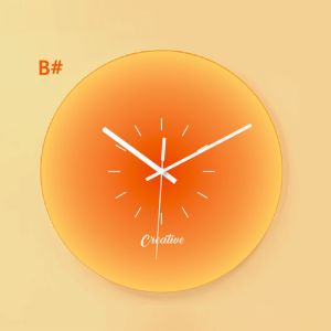 Nordic Sunset Glass Wall Clock Creative Art Clock Silent Hanging Clock Fashion Living Room Bedroom Office Wall DecorFast shipping