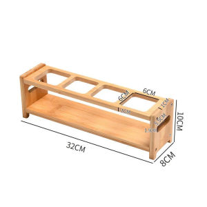 【Free Shipping】Bamboo Wooden Spice Rack Seasoning Can Storage Rack Sauces Bottle Pantry Organizer Kitchen Helper Shelves for Condiments Canned Goods Non-slip