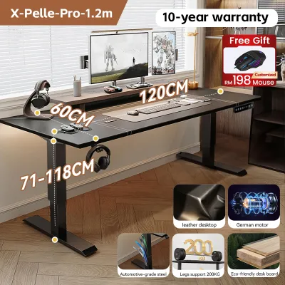 Xpanse Leather Electric Standing Desk rGaming Office Computer Table Minimalist Advanced Table