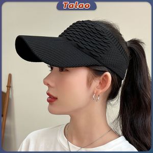 Women Anti-UV Sunhat Long Brim Empty Top Visor Cap Knitted Tennis Baseball Caps Adjustable Sport Sun Hat Outdoor Beach Hats 6 Colors