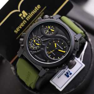 Jam Tangan Seven Minute Bulat Dove Triple Time M739 LS-975SUA / Jam Tangan Fashion Pria Tali Rubber Diameter 46 cm