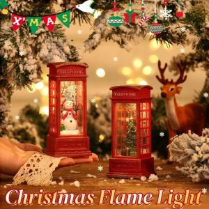 Christmas Flame Light Hanging Vintage Creative Home Desktop Decor Snowman Christmas Tree Night Light