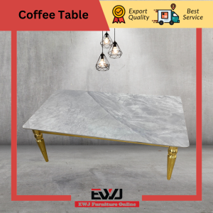 EWJ - High Standard Coffee Table With Marble Top Meja Makan Moden Cantik Murah