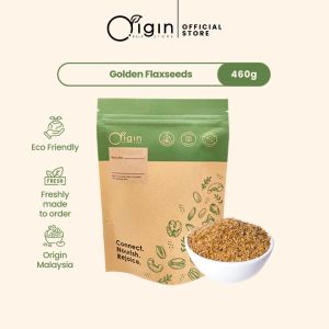 Origin Bulk Store Organic Series - Organic Golden Flax Seeds 500g Big Pack Muslim Friendly
