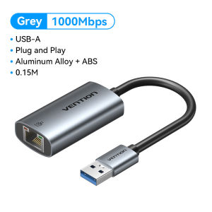 Vention USB A USB C Network Adapter Ethernet Adaptor RJ45 Lan Adapter 10/100/1000Mbps for Windows Android Laptop Nintendo Switch MacBook Notebook AluminumAlloy USB to Digabit Ethernet Adapter