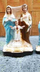 Tượng Thánh gia thất 32cm màu xanh tượng công giáo composite