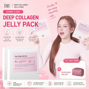 Combo 2 Hộp Mặt Nạ Thạch IMU Deep Collagen Jelly Pack Cấp Ẩm Phục Hồi Dưỡng Sáng Ngừa Lão Hóa Mờ Nhăn 34g (8 Miếng)