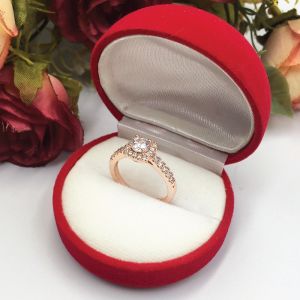 แหวนนากฝังเพชร ฟรีไซส์ ปรับขนาดได้ แหวนพลอย แหวนเพชร พิ้งค์โกล  ใส่ออกงานได้ ชุบนาก งานสวย เรียบหรู ใส่ได้ทุกโอกาส