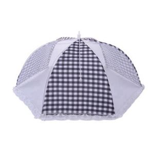 HJKL ง่ายๆ ลายสก็อต กันฝุ่นกันฝุ่น ป้องกันการบิน พับเก็บได้ ลูกไม้ใหญ่ๆ ฝาครอบป้องกันสำหรับป้องกัน ฝาครอบอาหาร ฝาปิคนิค อุปกรณ์เสริมห้องครัว