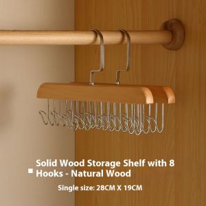 Móc treo bằng gỗ đa chức năng với 8 móc cho đồ lót và quần lý tưởng cho gia đình và ký túc xá sử dụng