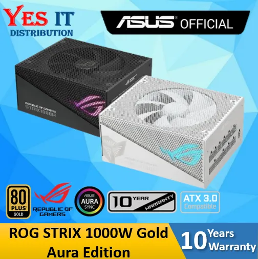 Asus ROG STRIX AURA 1000G - (BLACK / WHITE) / ROG Strix Aura 850G / ROG Strix 850G 80 Plus Gold Power Supply PSU (Black)