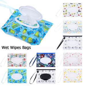 GOODOO 1PC Fashion EVA with Snap Strap Baby Wet Wipes Box Cleaning Wipes Case Wipes Container Wet Wipes Bag