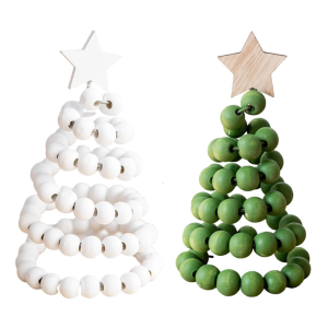 Miniature Christmas Tree Figurine Beaded Festival Tree for Dining Table Living Room Office Desk Holiday Decoration